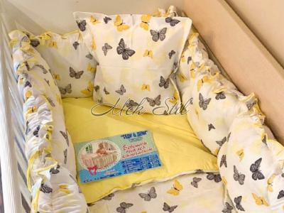 Детска колекция  Бебешки хавлии|Бебешки чаршафи  Бебешко спално бельо  - Пеперуди в жълто